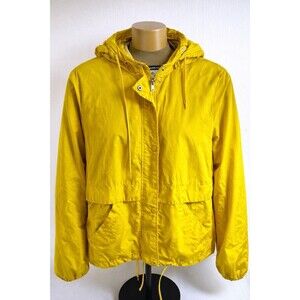 Divided by H&M Yellow Hooded Rain Jacket Women’s Small Lightweight